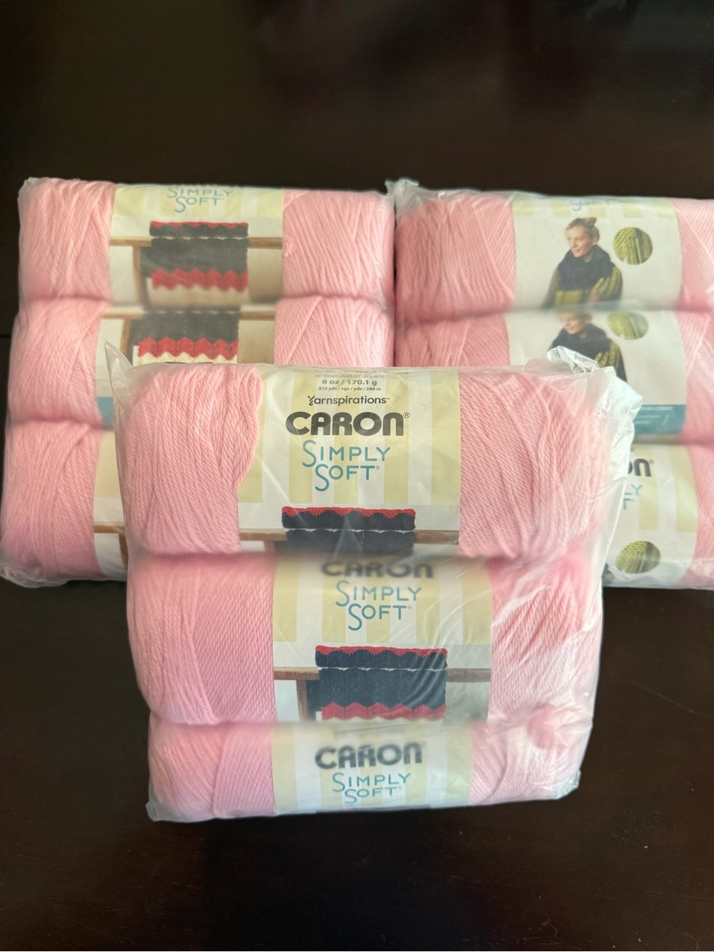 Caron Simply Soft Yarn - Pale Pink Skeins